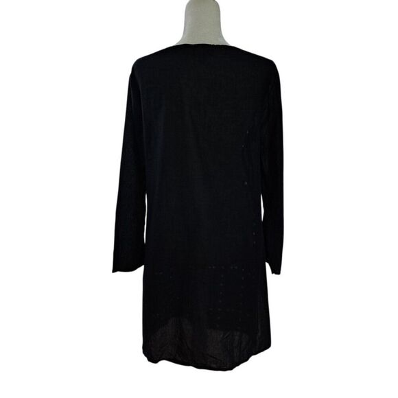 Old Navy Women's Black Eyelet Tunic Cover Top Travel Sz Large - Picture 5 of 8